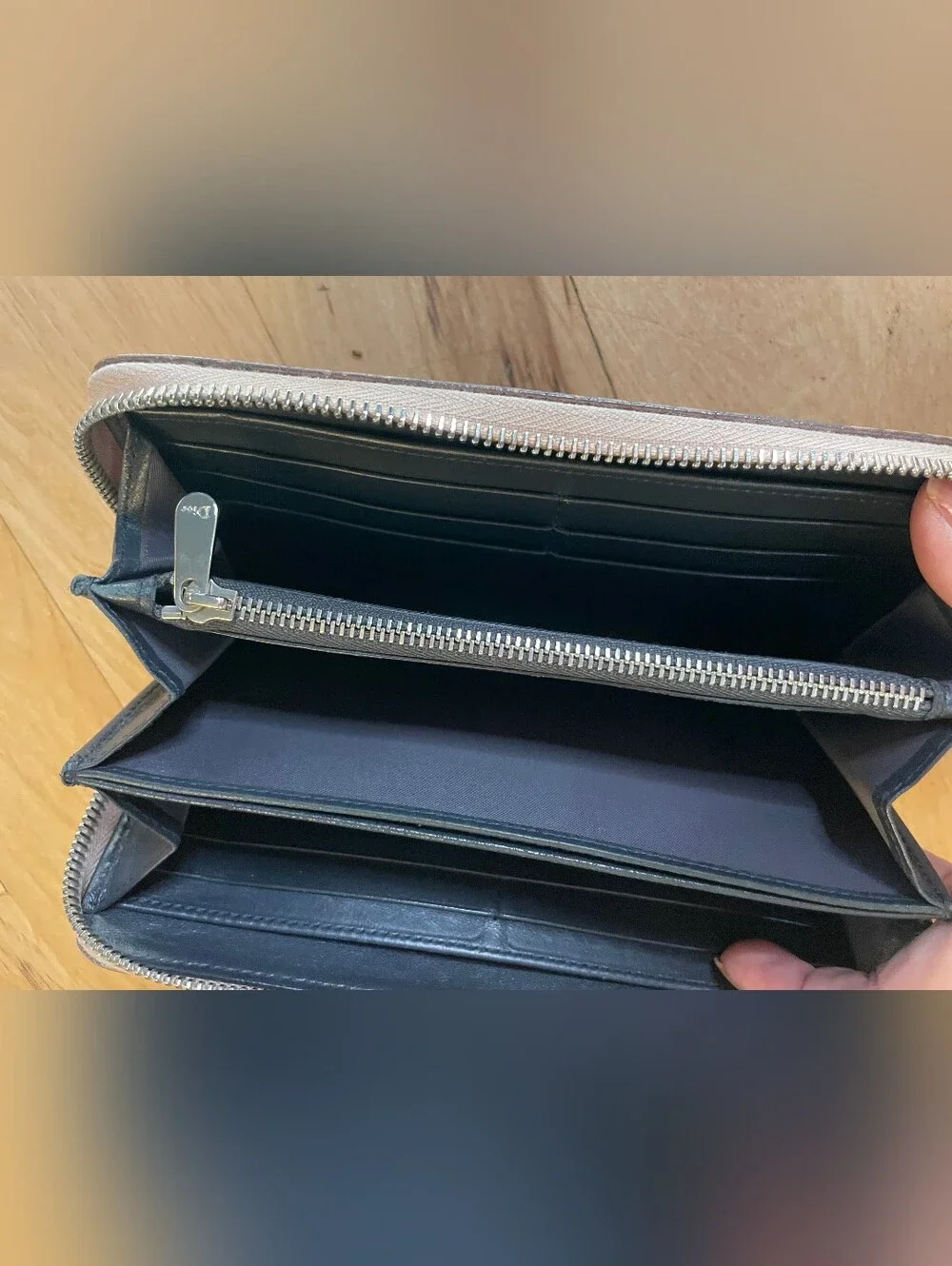 Christian Dior Diorissimo Embossed Zip Around Continental Wallet Brown